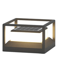 Outdoor Pillar Light - Grey Aluminium E27 Solar or Hardwired IP55