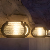 Luminara | Elegant Modern Black Grille Outdoor Pillar Light