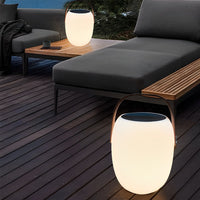 Portable Solar Camping Lantern Wood Grain Waterproof Floor Light