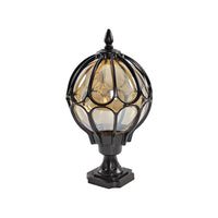 Luminara | Elegant Retro Glass Globe Outdoor Pillar Light