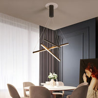 Luminara | Sleek Modern LED Criss Linear Chandelier Light