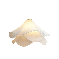 Japandi Fabric Pendant Light — Draped Linen-Look Shade