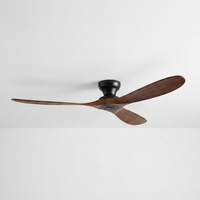 AeroWood | Sleek Modern Low Profile Flush Mount Ceiling Fan with Remote