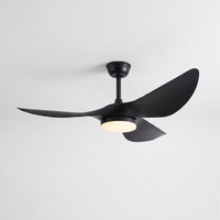 AeroBreeze | Sleek Modern Low Profile Flush Mount Black Ceiling Fan