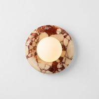 MarbleGlow | Elegant Modern Red Marble Wall Sconce Lighting Fixture