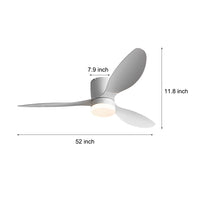 Byron 3-blade ceiling fan with LED light, 132 cm – view 7