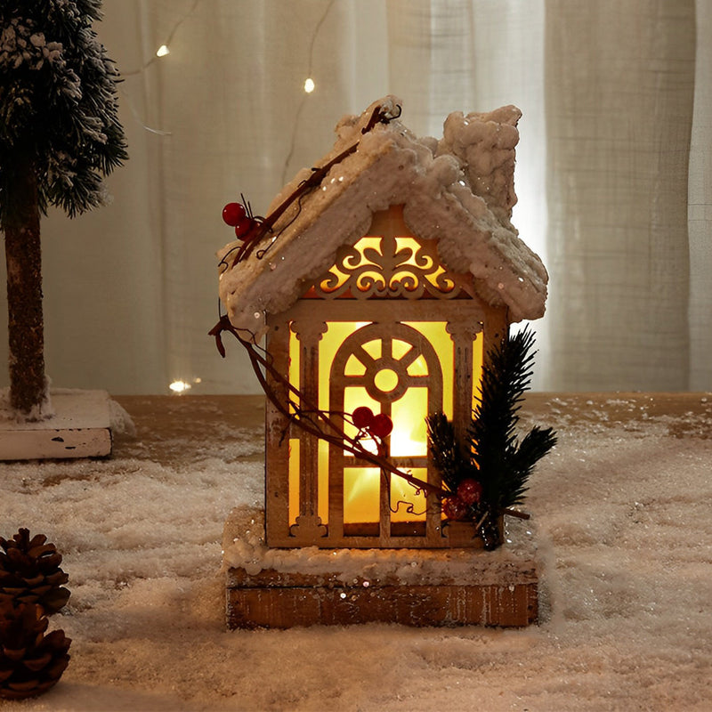 Alpine Wooden Christmas Village House — Battery LED