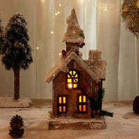 Wooden Christmas village house with LED light – view 6