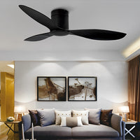 3-blade ceiling fan with light, flush or downrod, 132 cm – view 10