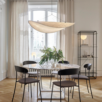Woven Silk Fabric Pendant Light — Japandi Sculptural Shade