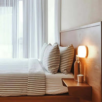 Dimpled Glass Wall Light — Dusk-to-Dawn LED Night Sconce