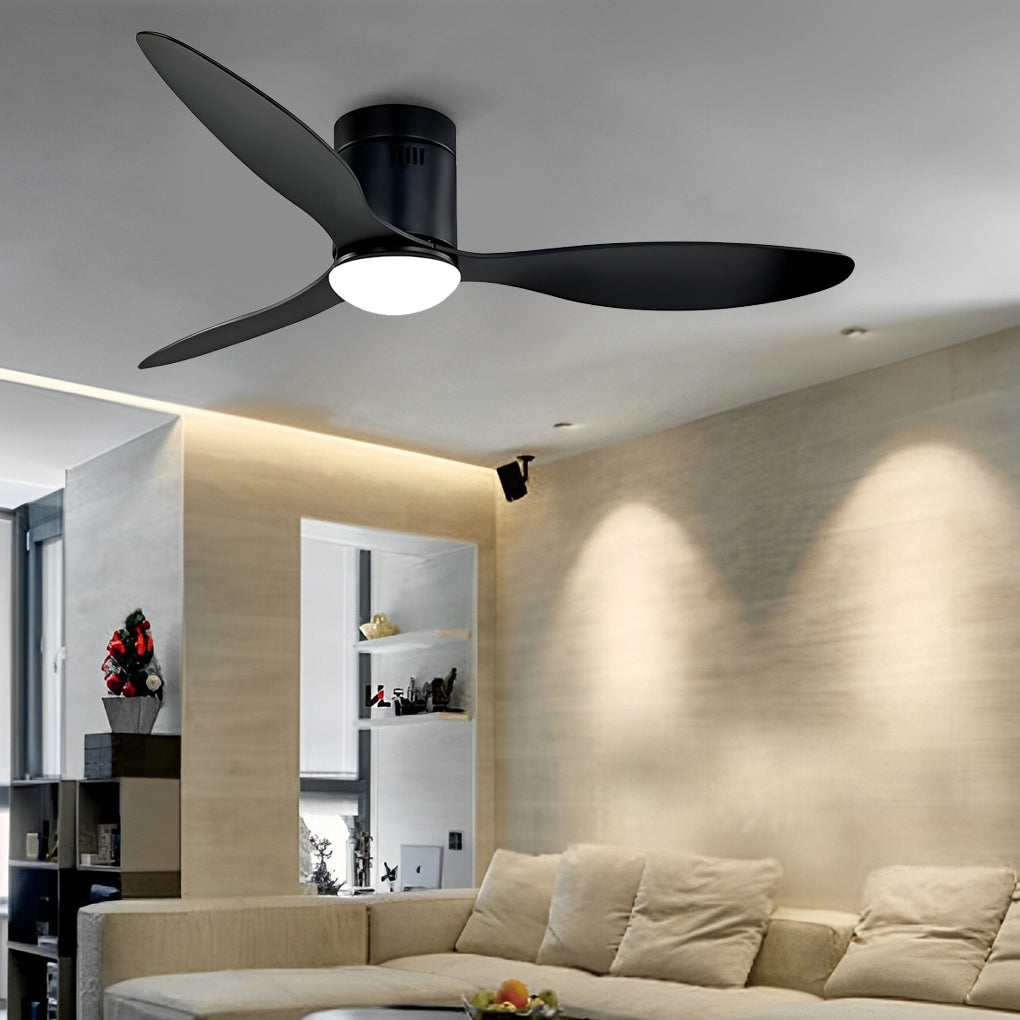 3-blade ceiling fan with light, flush or downrod, 132 cm – view 1