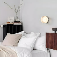 Dimpled Glass Wall Light — Dusk-to-Dawn LED Night Sconce