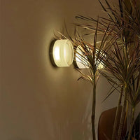Dimpled Glass Wall Light — Dusk-to-Dawn LED Night Sconce
