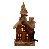 Wooden Christmas village house with LED light – view 16