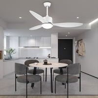 3-blade ceiling fan with light, flush or downrod, 132 cm – view 6