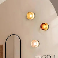 Dimpled Glass Wall Light — Dusk-to-Dawn LED Night Sconce