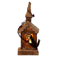 Wooden Christmas village house with LED light – view 13