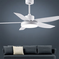 Noosa 5-blade downrod ceiling fan with LED light, 117 cm – view 5