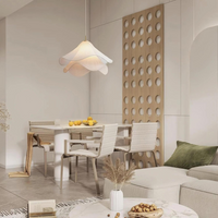 Japandi Fabric Pendant Light — Draped Linen-Look Shade