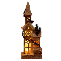 Wooden Christmas village house with LED light – view 14