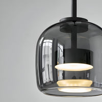 Smoked Glass Pendant Light — Hand-Blown Glass, Single or Trio