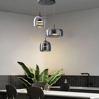 Smoked Glass Pendant Light — Hand-Blown Glass, Single or Trio