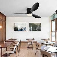 Byron 3-blade ceiling fan with LED light, 132 cm – view 2