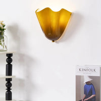 Retro Shell Glass Wall Light — Skirt-Shaped Coloured Glass