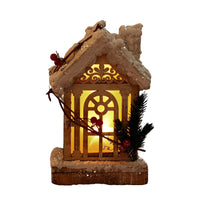 Wooden Christmas village house with LED light – view 11