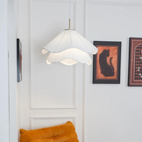 Japandi Fabric Pendant Light — Draped Linen-Look Shade