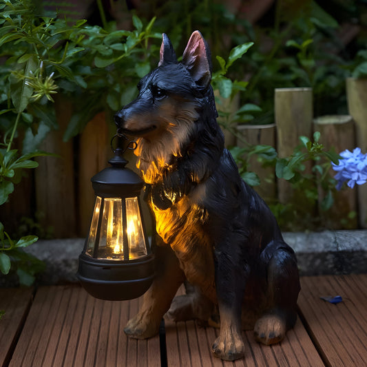 CanineGlow | Charming Solar-Powered Dog Statue Light for Outdoors 0
