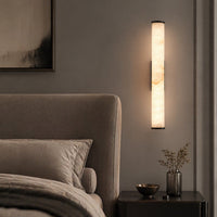 Marble-Effect LED Wall Sconce — Sculptural Resin, Gold or Black