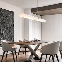 Marble Linear LED Pendant — Stainless Steel Bar for Kitchen Islands