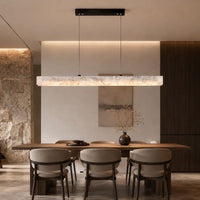 Marble Linear LED Pendant — Stainless Steel Bar for Kitchen Islands