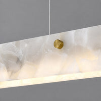 Marble Linear LED Pendant — Stainless Steel Bar for Kitchen Islands