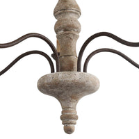 Farmhouse Candle Chandelier — Rustic 5 or 8 Light Metal and Wood