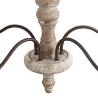 Farmhouse Candle Chandelier — Rustic 5 or 8 Light Metal and Wood