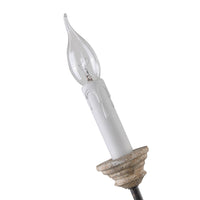 Farmhouse Candle Chandelier — Rustic 5 or 8 Light Metal and Wood