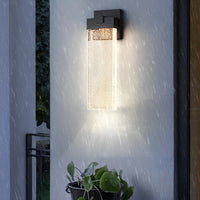 CrystalGlow | Elegant Modern Seeded Glass Outdoor Wall Sconce 12