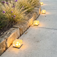 CrystalGlow | Elegant Modern Solar Outdoor Ice Cube Step Lights 1
