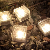 CrystalGlow | Elegant Modern Solar Outdoor Ice Cube Step Lights 10
