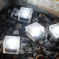CrystalGlow | Elegant Modern Solar Outdoor Ice Cube Step Lights 12