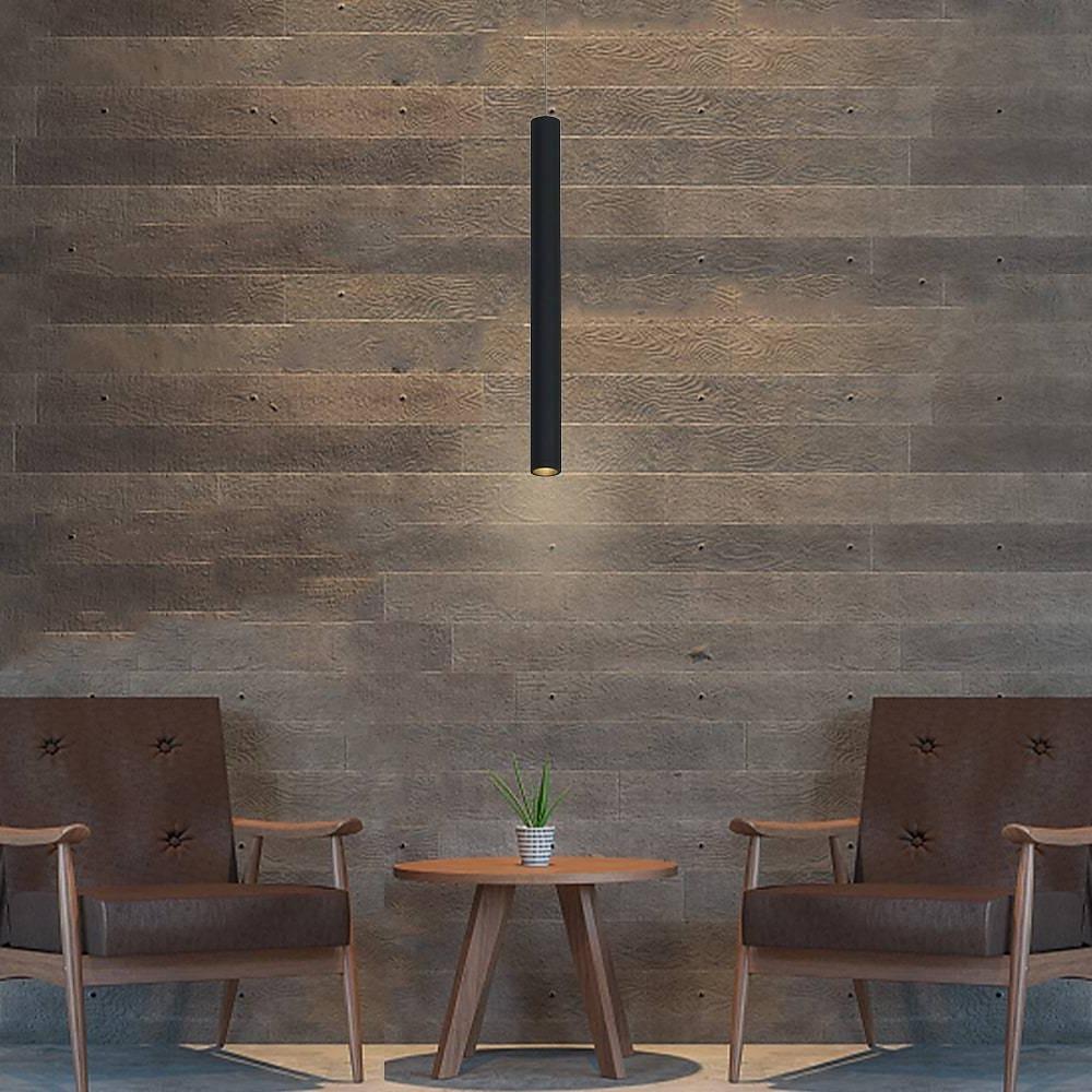 Cylindra | Sleek Modern Black Pendant Light for Kitchen Dining Decor