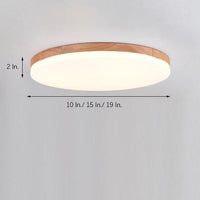 Circular Minimalist Flush Mount Light Wood Acrylic LED Ceiling Lights