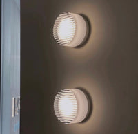 Dimpled Glass Wall Light — Dusk-to-Dawn LED Night Sconce