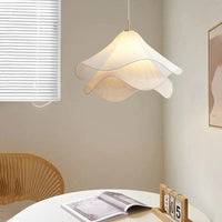 Japandi Fabric Pendant Light — Draped Linen-Look Shade