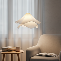 Japandi Fabric Pendant Light — Draped Linen-Look Shade