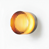Dimpled Glass Wall Light — Dusk-to-Dawn LED Night Sconce
