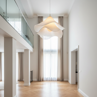 Japandi Fabric Pendant Light — Draped Linen-Look Shade